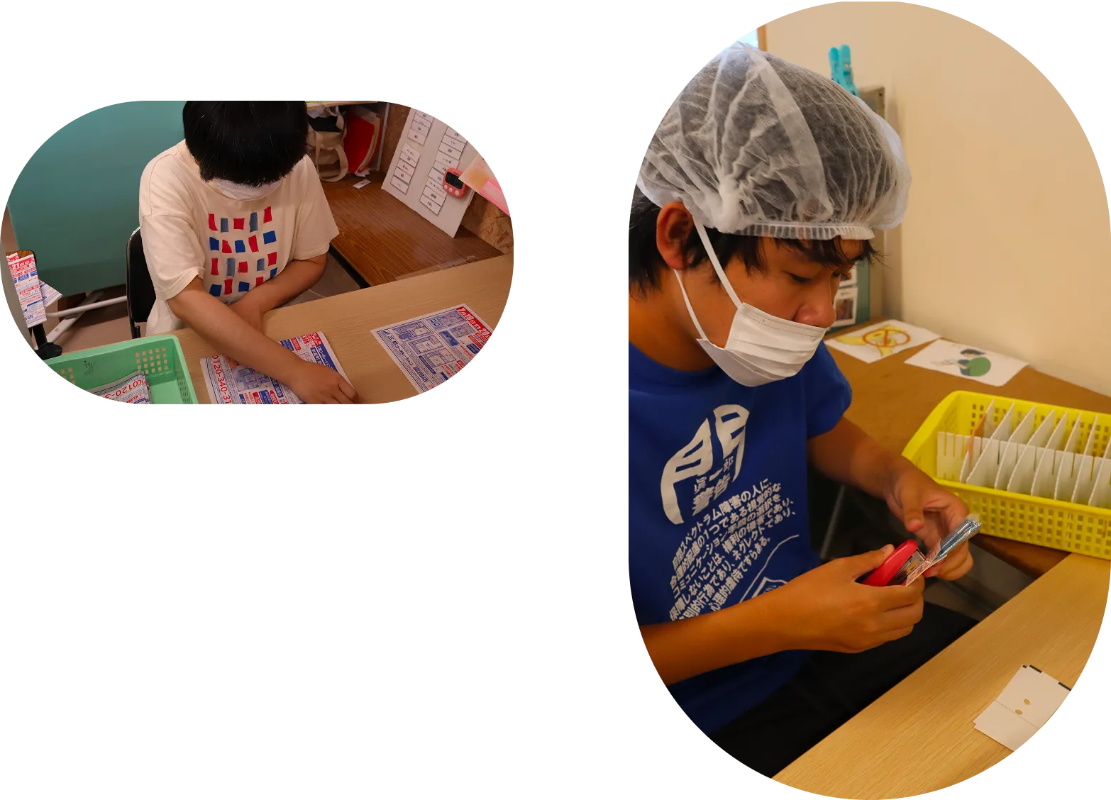 内職作業をする様子