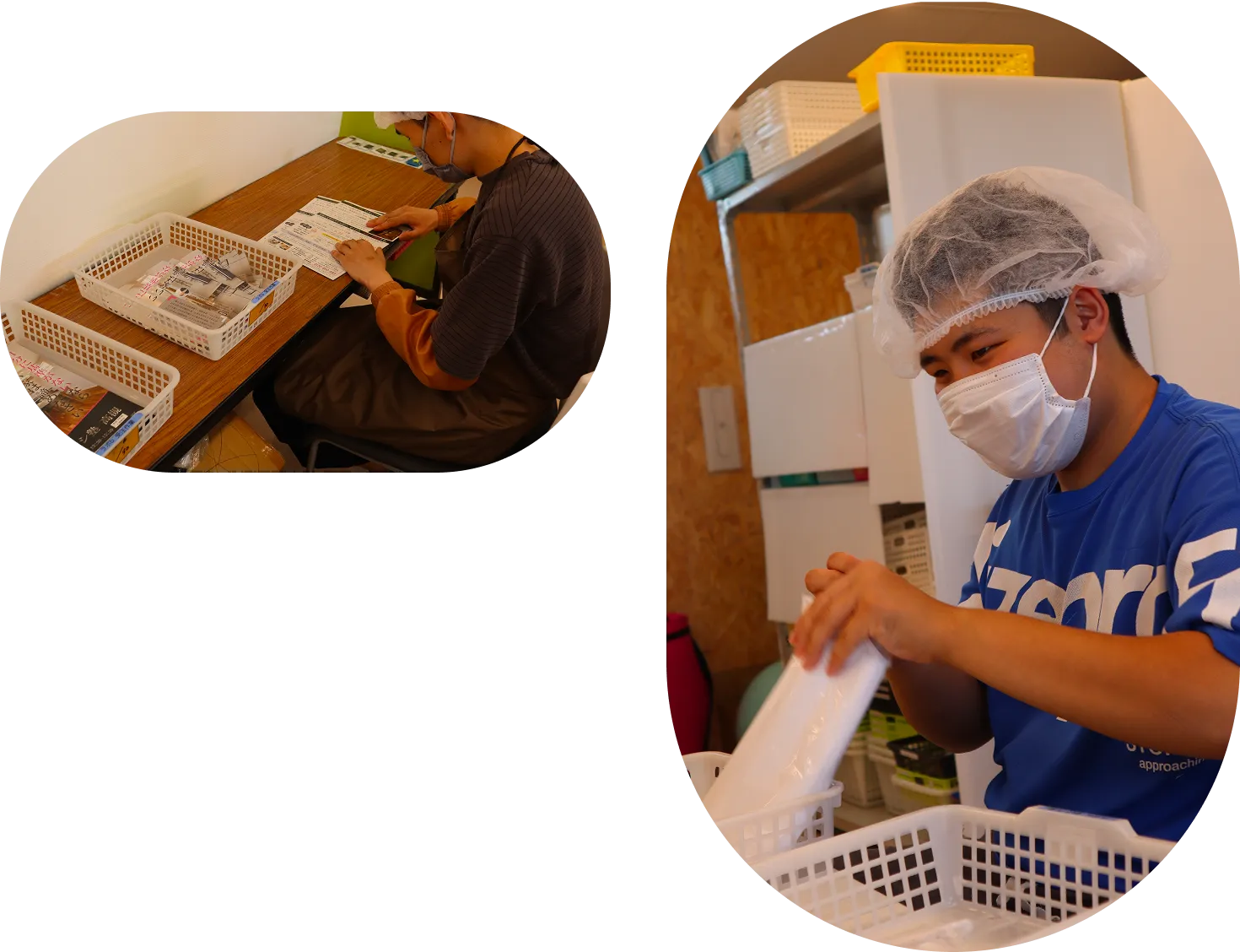 内職作業をする様子